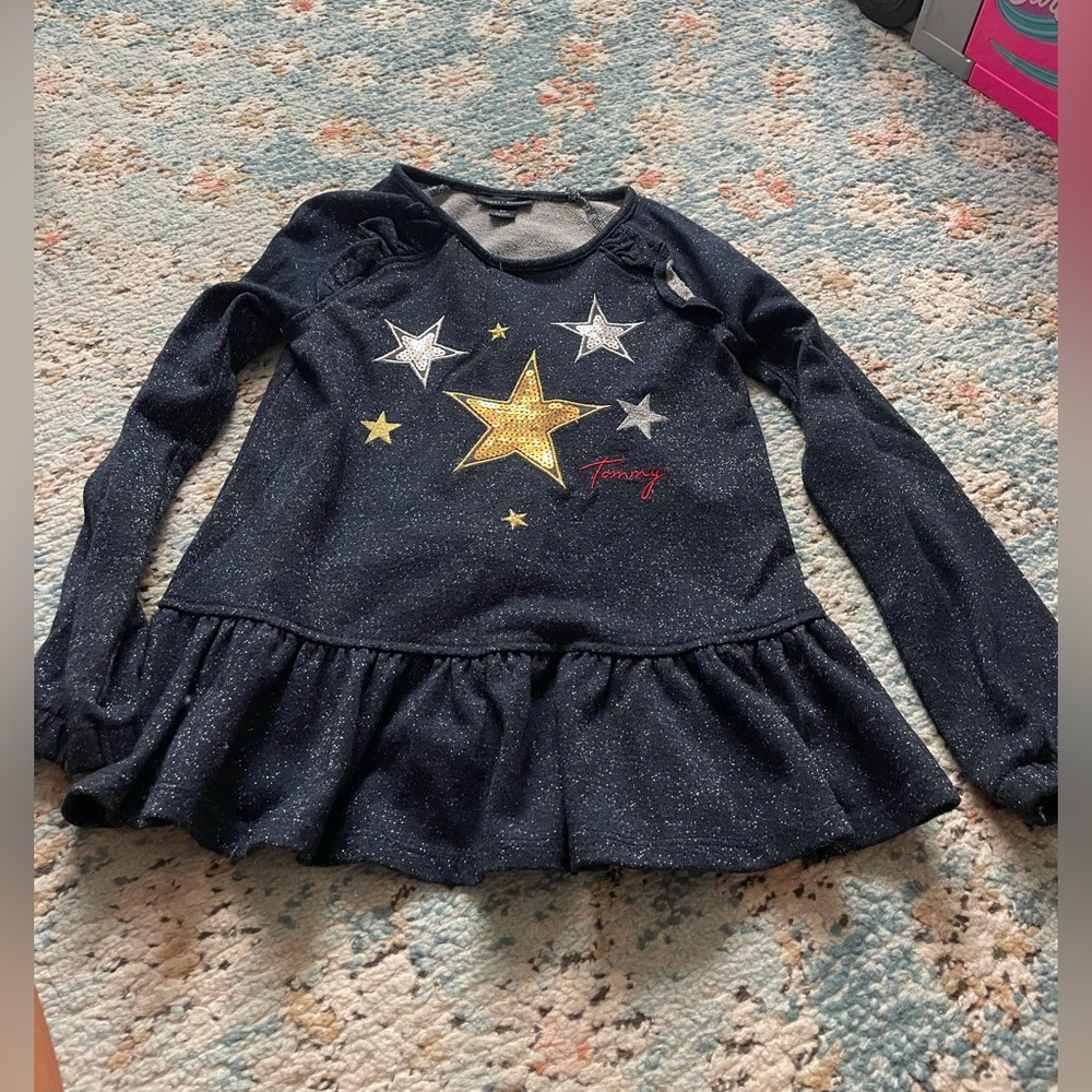 Tommy Hilfiger Navy Long Sleeve Star Top